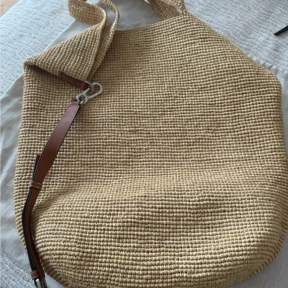 Loewe Beige Woven Tote with Brown Leather Logo Patch - Picture 7 of 8